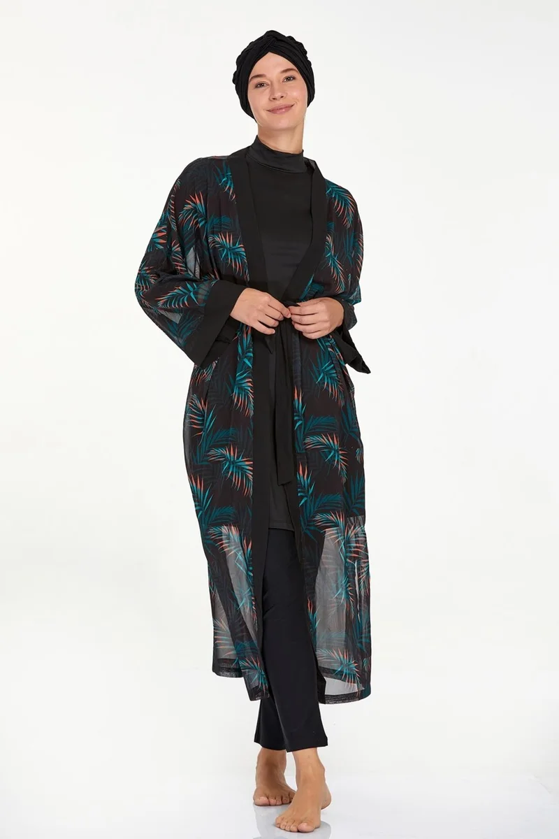 Remsa Mayo Remsa Swimsuit Single Kimono Pareo on Swimsuit Timena 6107 Black