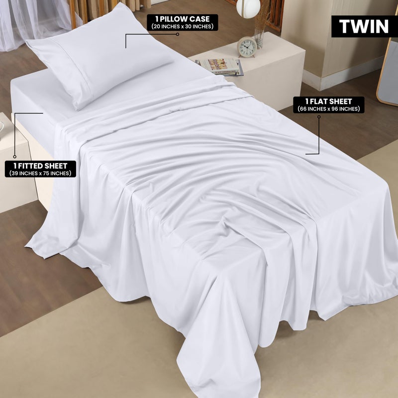 Utopia Bedding Twin Bed Sheets Set - 3 Piece Bedding - Brushed Microfiber - Shrinkage and Fade Resistant - Easy Care (Twin, White) - Image 2