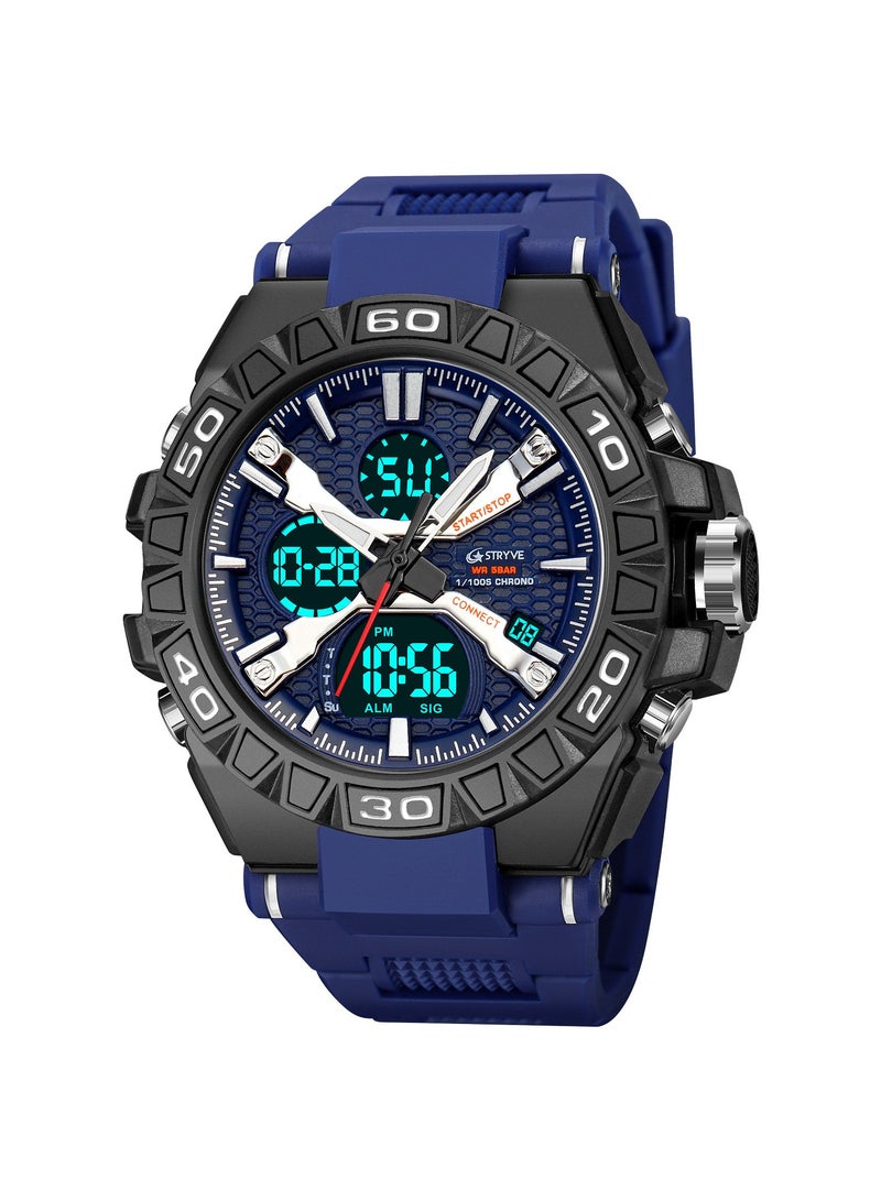 STRYVE Young Men's Stylish Sporty Style with Colorful Luminous Digital Waterproof Multifunctional Watch - Image 1