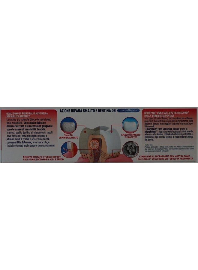 Biorepair: "Fast Sensitive Repair" Toothpaste with microRepair, New Formula - 2.5 Fluid Ounce (75ml) Tubes (Pack of 3) [ Italian Import ] - Image 3