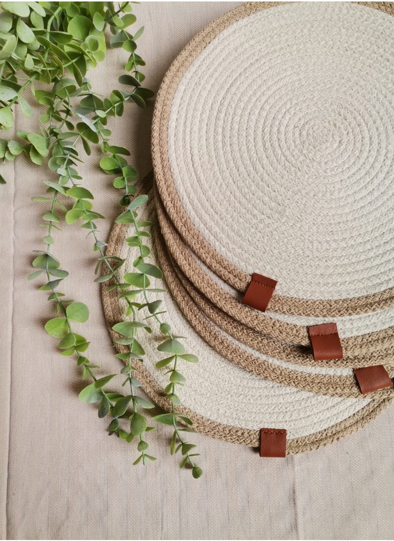 Generic Boho decor - HandMade Woven Coasters 10 cm  - Image 5