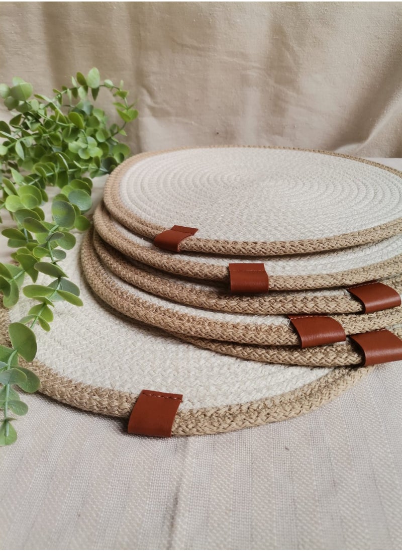 Generic Boho decor - HandMade Woven Coasters 10 cm  - Image 4