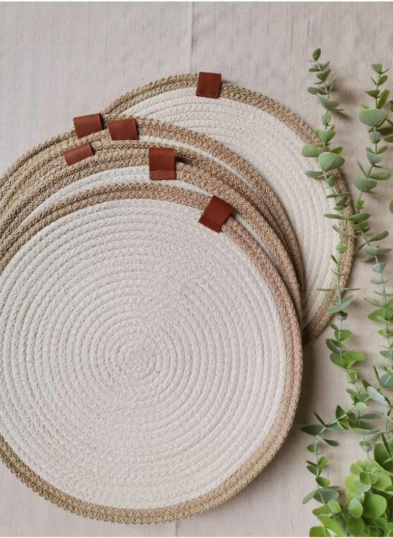 Generic Boho decor - HandMade Woven Coasters 10 cm  - Image 3