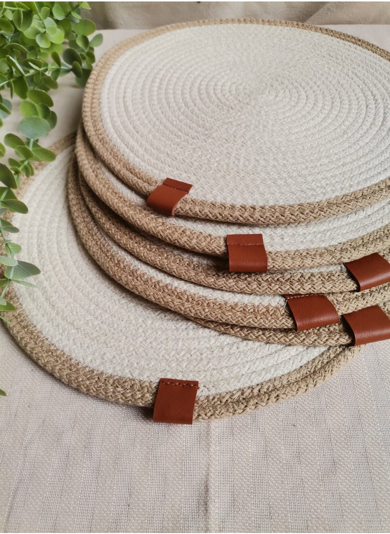 Generic Boho decor - HandMade Woven Coasters 10 cm  - Image 2