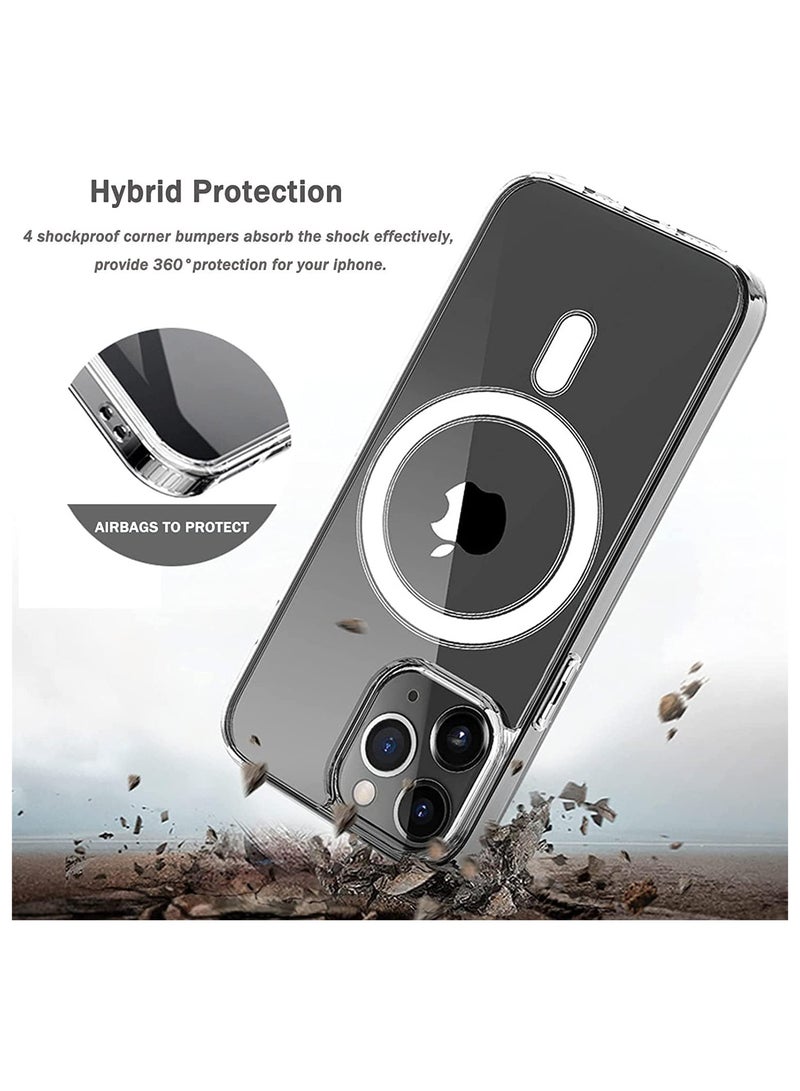 Clear Magnetic Case Compatible with iPhone 14 with Wireless Charging, Soft Silicone TPU Bumper Cover, Thin Slim Fit Hard Back Shockproof Anti-Yellow Protective Case - Image 5