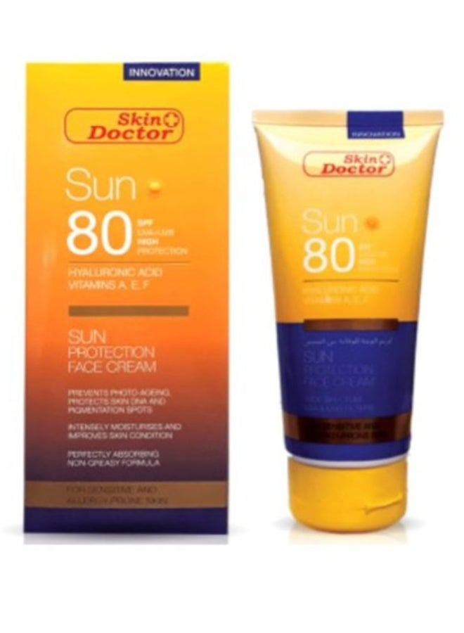 Skin Doctor Sun Cream SPF 80 150ml – Hyaluronic Acid & Vitamins A, E, F - Image 1