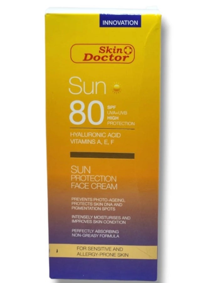 Skin Doctor Sun Cream SPF 80 150ml – Hyaluronic Acid & Vitamins A, E, F - Image 2