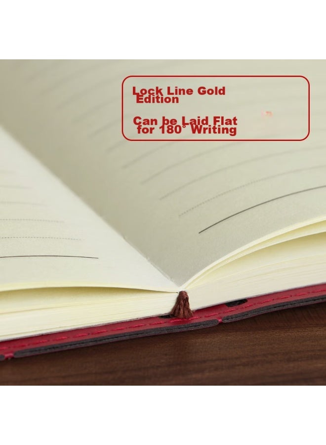 uhoo Party Member Study Notebook B5/100 Sheets 1 Book Leather Business Notebook Meeting Record Diary Red Brown 0662 - Image 2