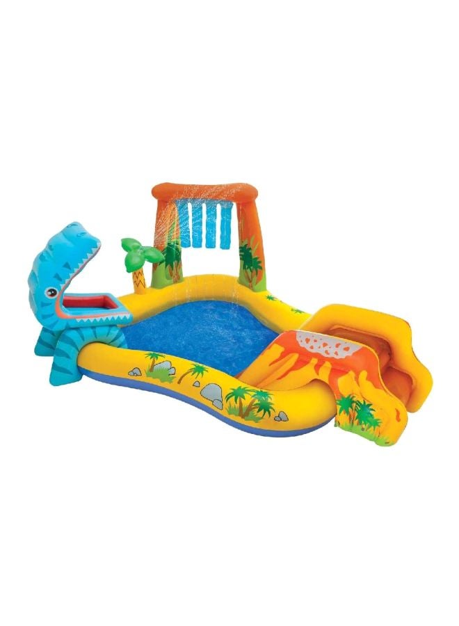 INTEX Unique Design Dinosaur Water Slide Play Center Inflatable Swimming Pool 40.5x38.7x14cm - Image 1