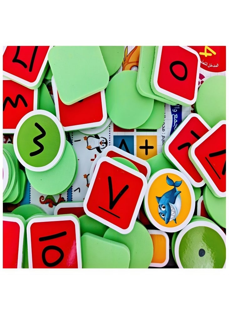 Interactive Educational Math Lake Game Aims to Teach Children Principles of Mathematics in Simplified Way by Learning Numbers Symbols and Understanding Addition and Subtraction Operations in Arabic