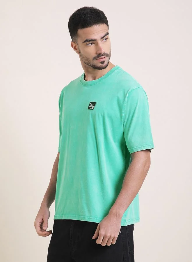 ديفيرينس أوف أوبينيون تيشيرت مطبع بقصة واسعة وغسيل حمضي للرجال