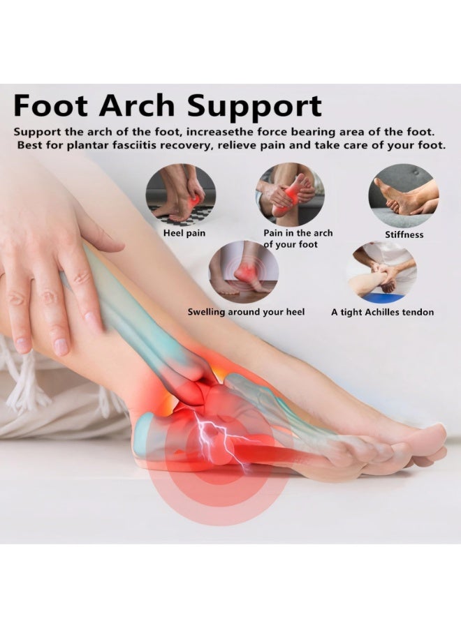 VIUAUAX دعامات دعم القوس، دعامات دعم القوس القابلة للارتداء والمطورة والمقاومة للانزلاق، تقويمات مدمجة، أربطة قابلة للتعديل، وسادات هلامية للأقدام المسطحة والقوس المرتفع والمنخفض للجنسين (لون البشرة) - Image 2