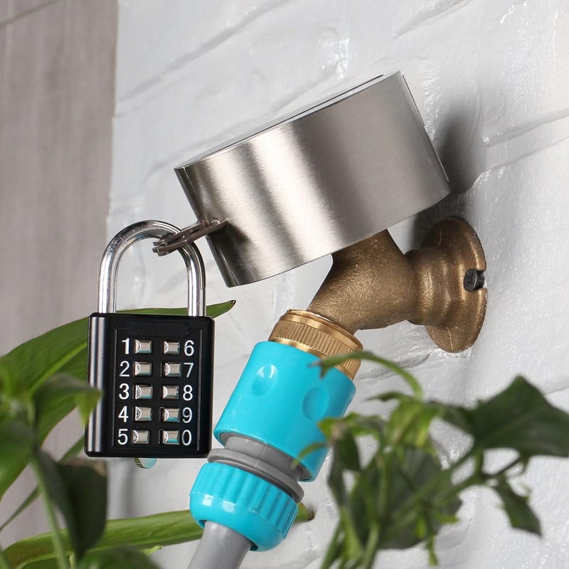 TEMEILI ABC Outdoor Faucet Lock with Padlock  Child Proof Outdoor Faucet Lock - Image 4