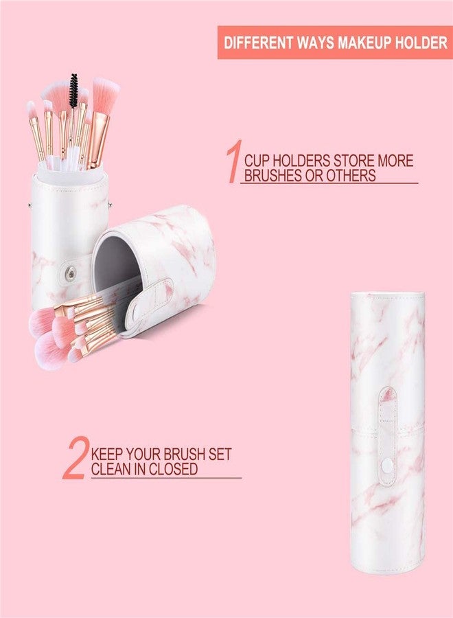 DUAIU Makeup Brushes Set DUAIU 16PCS Marble Make up Brushes Foundation Eyeshadow Concealer Eyebrow Blush Face Mask Brush Set With Gift Box Make Up Tool（Pink) - Image 5