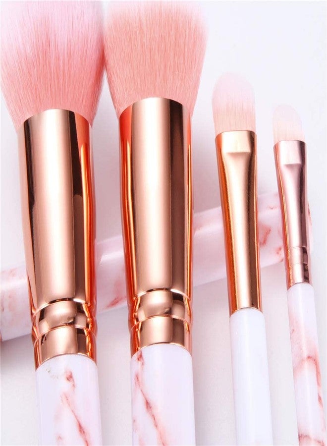 DUAIU Makeup Brushes Set DUAIU 16PCS Marble Make up Brushes Foundation Eyeshadow Concealer Eyebrow Blush Face Mask Brush Set With Gift Box Make Up Tool（Pink) - Image 4