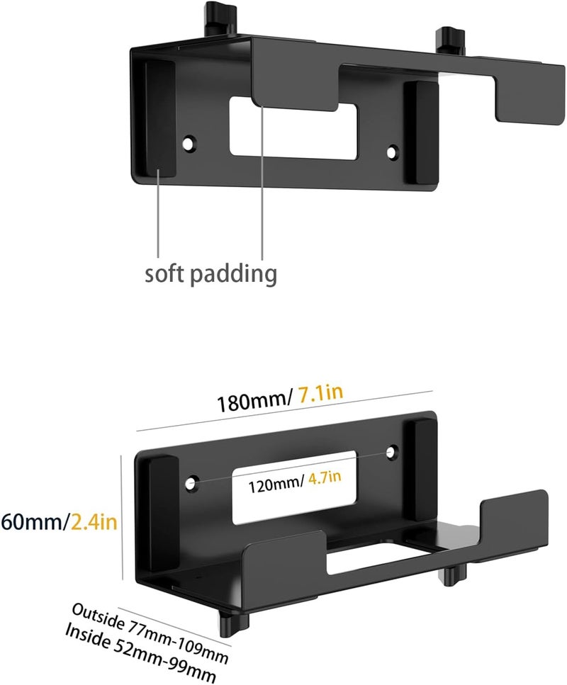 Monzlteck Adjustable Wall and Under Desk Mount Bracket for Gaming Consoles, DVD Players, and More - Image 2