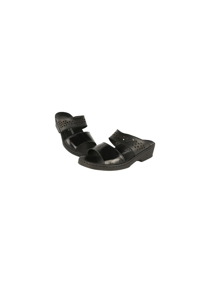 Ladies  Comfort Wedge Sandals 08850AR Black