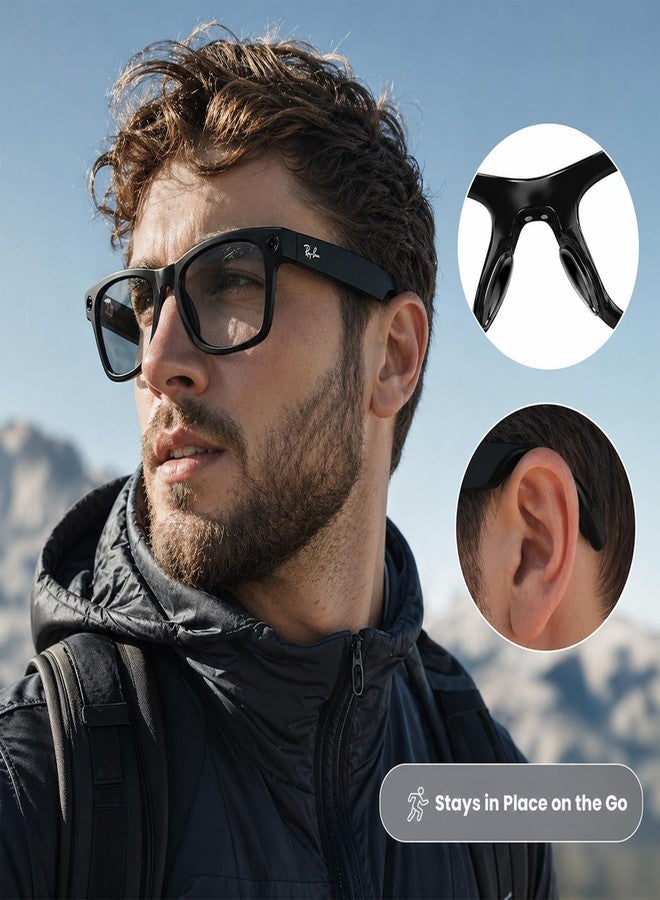 BandSmith Compatible with Ray-Ban Meta Eyeglass Nose Pad & Ear Grips, Replacement Silicone Anti-Slip Set for Ray-Ban Meta Wayfarer/Skyler/Headliner/Gen 2 - Image 4