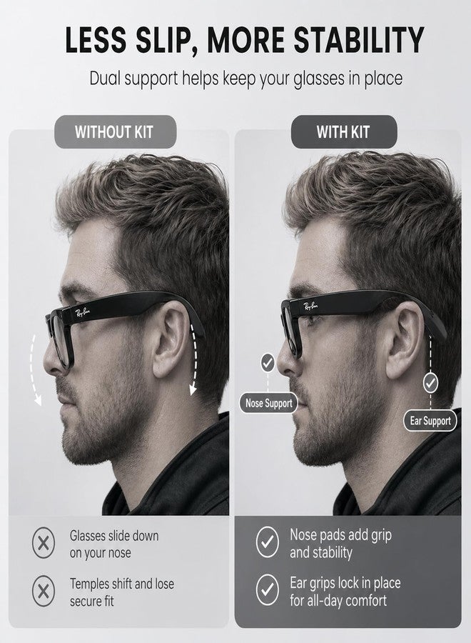 BandSmith Compatible with Ray-Ban Meta Eyeglass Nose Pad & Ear Grips, Replacement Silicone Anti-Slip Set for Ray-Ban Meta Wayfarer/Skyler/Headliner/Gen 2 - Image 3