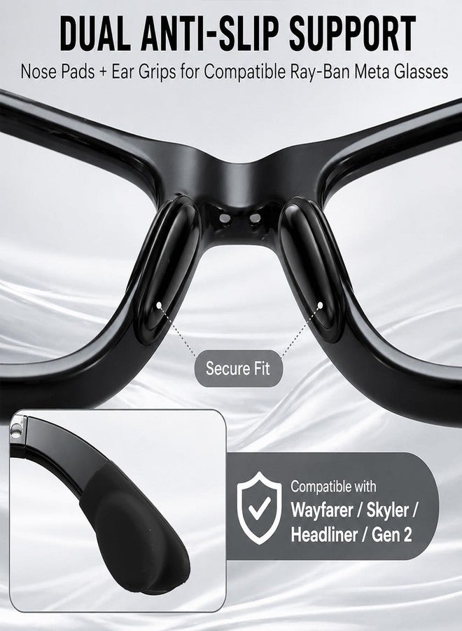 BandSmith Compatible with Ray-Ban Meta Eyeglass Nose Pad & Ear Grips, Replacement Silicone Anti-Slip Set for Ray-Ban Meta Wayfarer/Skyler/Headliner/Gen 2 - Image 2