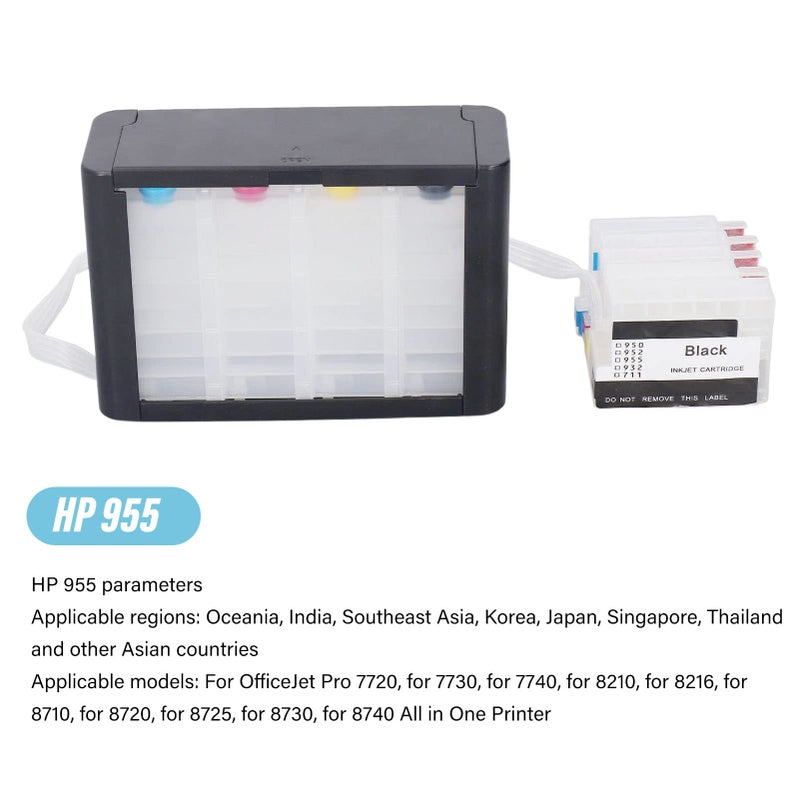 Continuous Ink Supply System Size 6 For Printer Cartridge 953 4 Color Refill No Leakage - Image 5