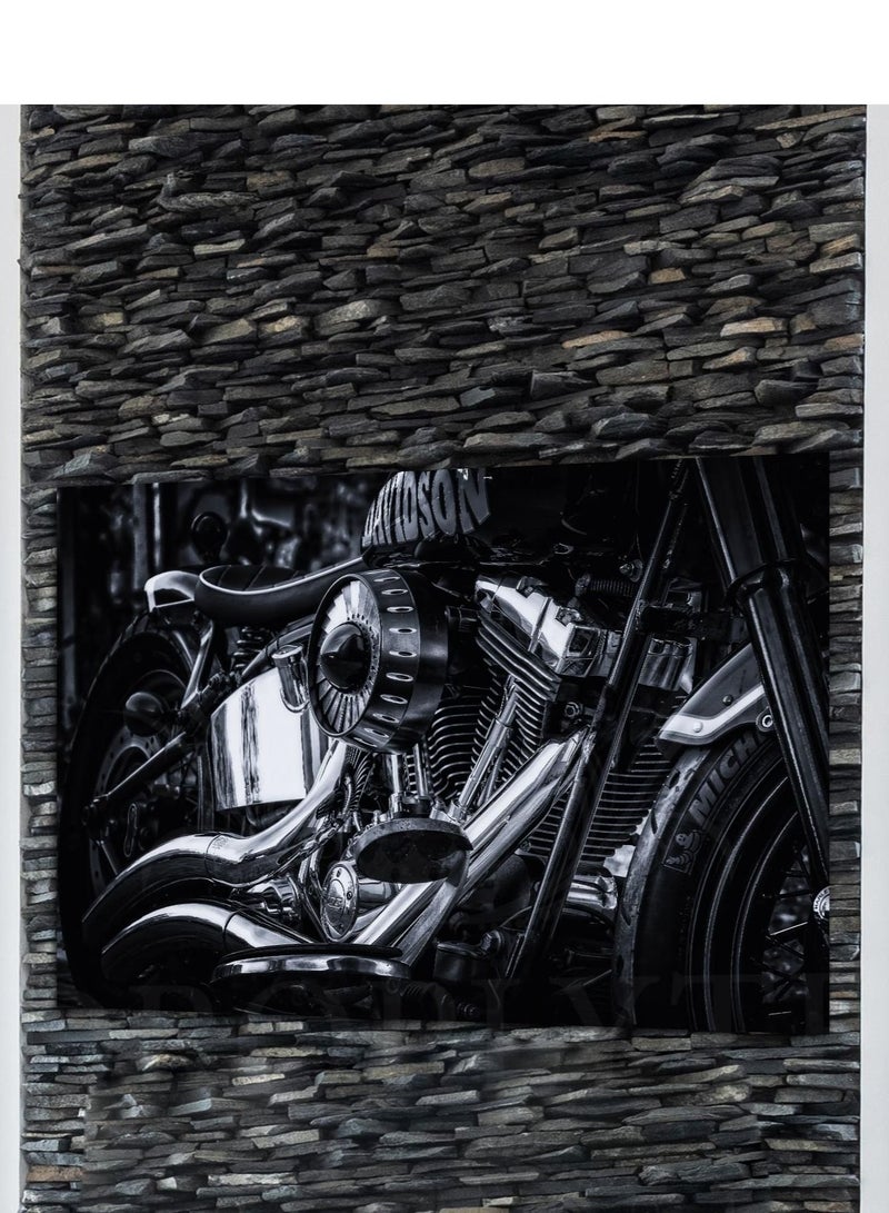 Droplyte Close up View of Davidson Bike Engine Decorative Wall Art Wall Decor Card Board MDF Home Decor for Living Room, Drawing Room, Office Room and Bedroom 60CM x 40CM - Image 2