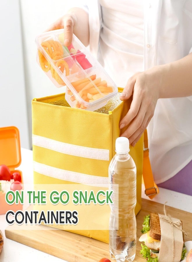 Zhehao 50 Pack 17 oz Clear Snack Containers with Lids 3 Compartment Box Containers Bulk Plastic Bento Snack Boxes for Lunch Work Travel Sauce Dip Condiments - Image 5