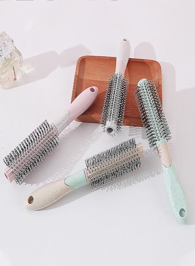 BlackLaoban Round Hair Brush With Brush Cleaner Tool for Blow Drying, Styling, Curling, Straighten with Soft Nylon Bristles for Short or Medium Curly Hairs for Women & Men Dotted (Light-Green) - Image 3