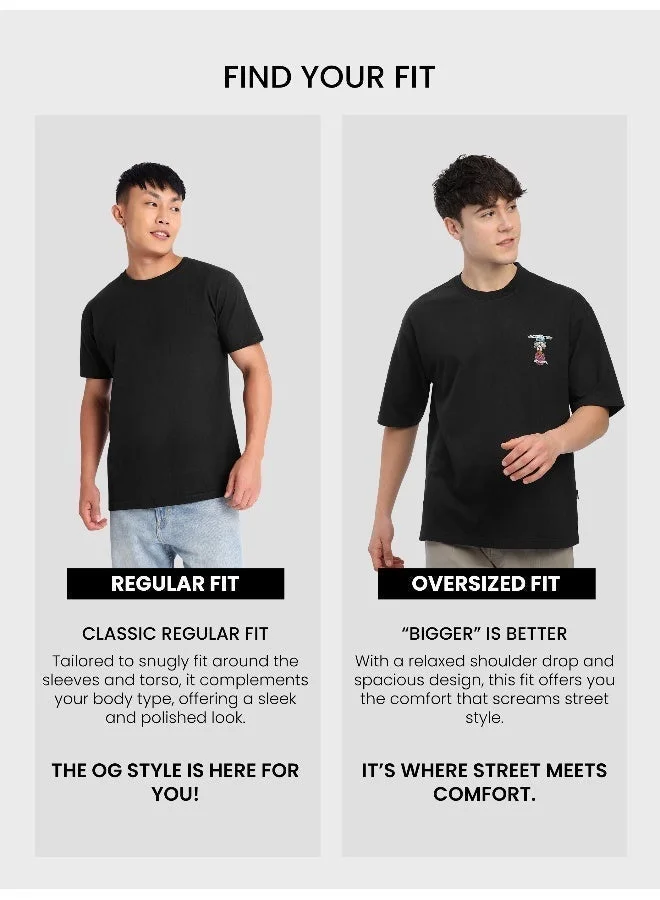 Beyoung Black Savage Embroidered Patch Oversized T-Shirt