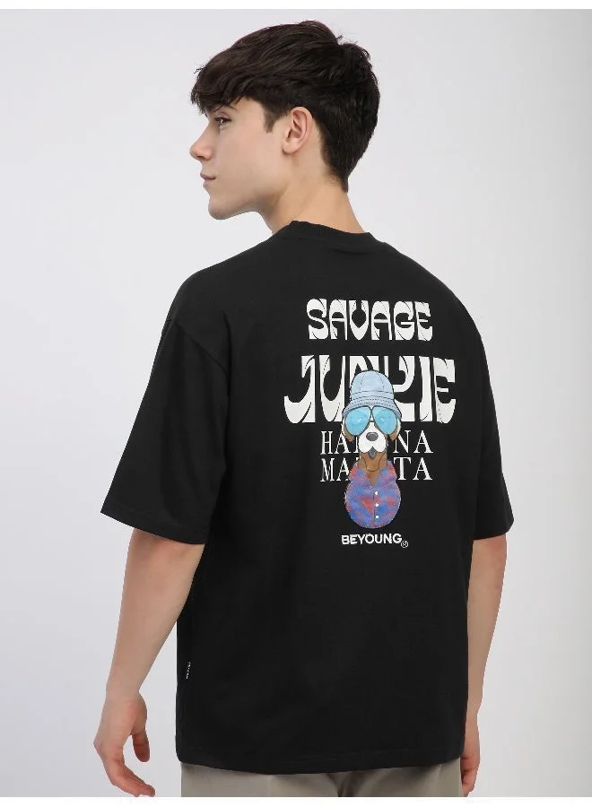 Beyoung Black Savage Embroidered Patch Oversized T-Shirt
