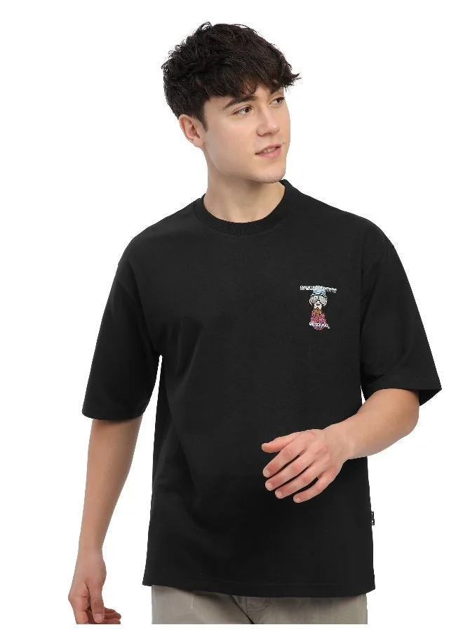 Beyoung Black Savage Embroidered Patch Oversized T-Shirt