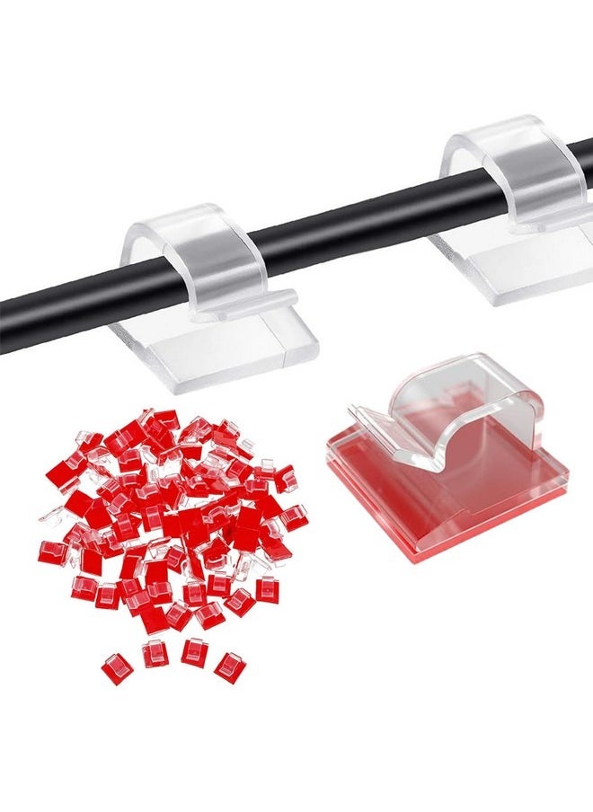 Beauenty 50-Piece Self-Adhesive Cable Holder, Outdoor Cable Clips, Pack of 50 Cable Clips, Mini Outdoor Cable Clips, Adhesive Cable Clips, for Desk, USB Charging Cable, Cable Clips, Power Cable, Audio Cable, Car  - Image 1