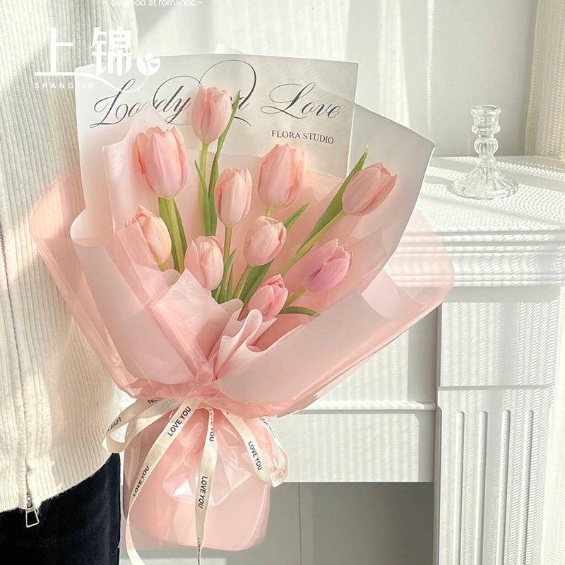 Dreamy Pink Flower Wrapping Paper – Waterproof Kraft Paper for Bouquets and Gifts - Image 4