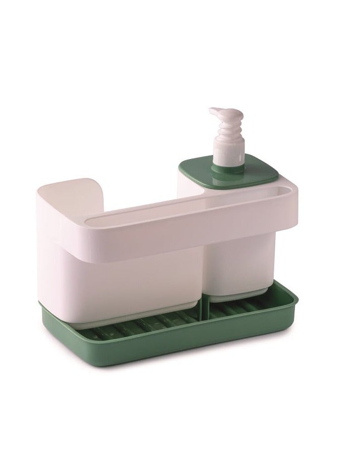 Snips Tidy Up Green Sink Organizer with Soap Dispenser & Sponge Holder – Made in Italy - Image 2
