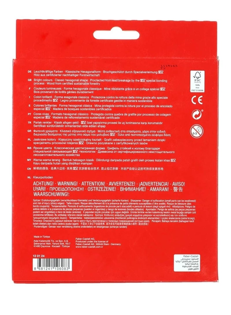 FABER-CASTELL Faber-Castell Turkish Long Wooden Colored Pencils Set of 24 - Image 2