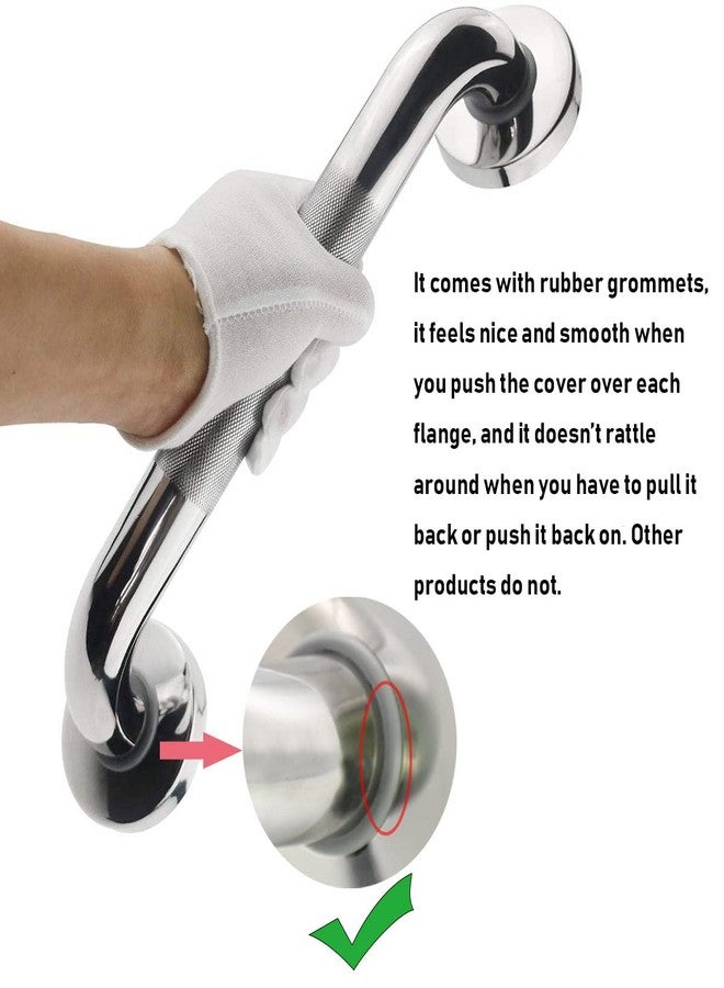 Abimars 12inch/300 mm Bath Grab Bar with Anti-Slip Grip, Sturdy Stainless Steel Shower Safety Handle for Bathtub,Toilet, Bathroom,Kitchen,Stairway Handrail,Come with Mounted Screws - Image 3