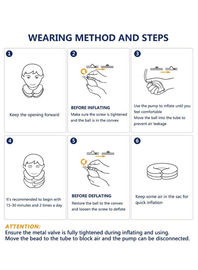 Cervical Neck Traction Device for Instant Neck Pain Relief - Inflatable & Adjustable Neck Stretcher Neck Support Brace, Neck Traction Pillow for Home Use Neck Decompression(Grey)  - Image 4
