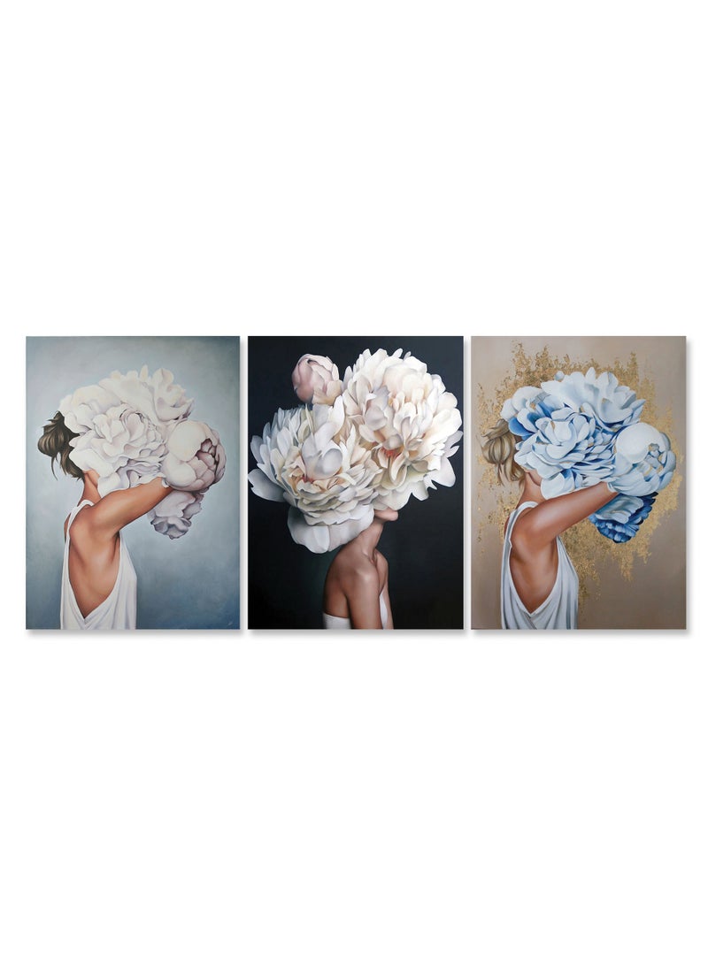 ماركتنا طقم من ثلاث لوحات كانفس على إطار خشبي بتصميم امرآة - Image 2