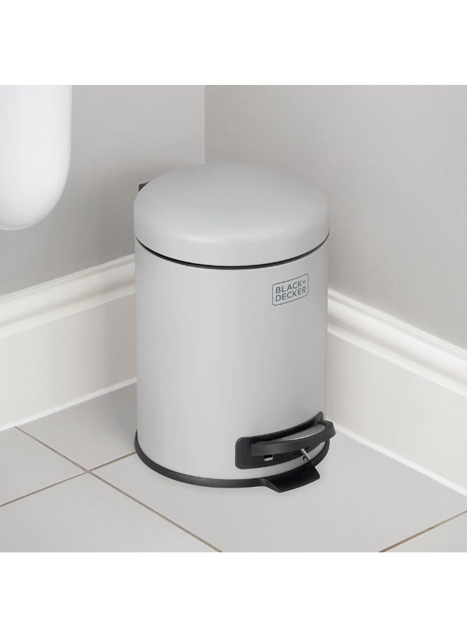 بلاك اند ديكر سلة نفايات وإعادة التدوير بدواسة وغطاء بشكل قبة وإغلاق ناعم رمادي وأسود 5 لتر 61336 - Image 5