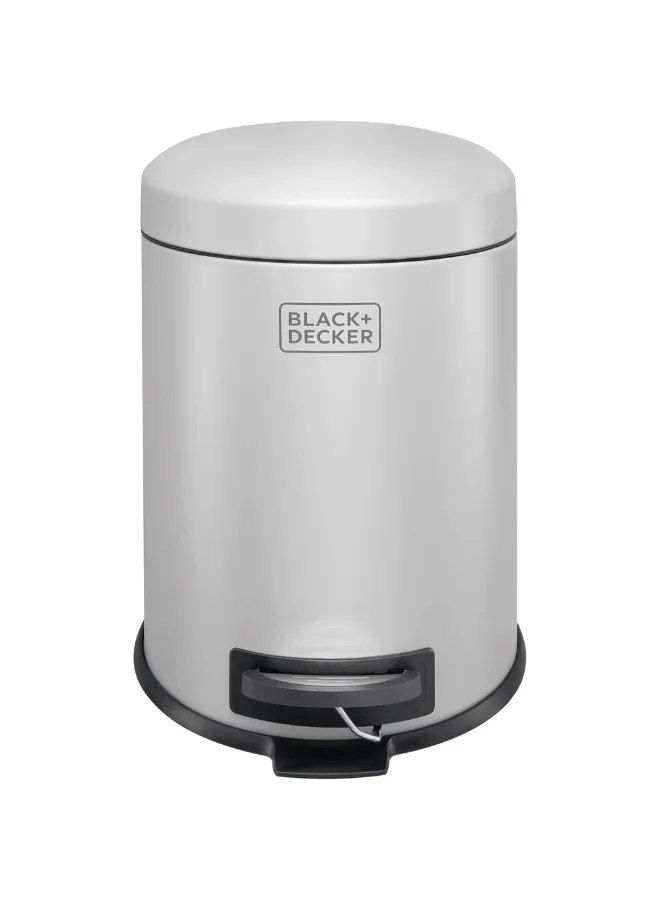 BLACK+DECKER Dome Lid Soft Close Recycle Pedal Bin Grey and Black 5 L 61336