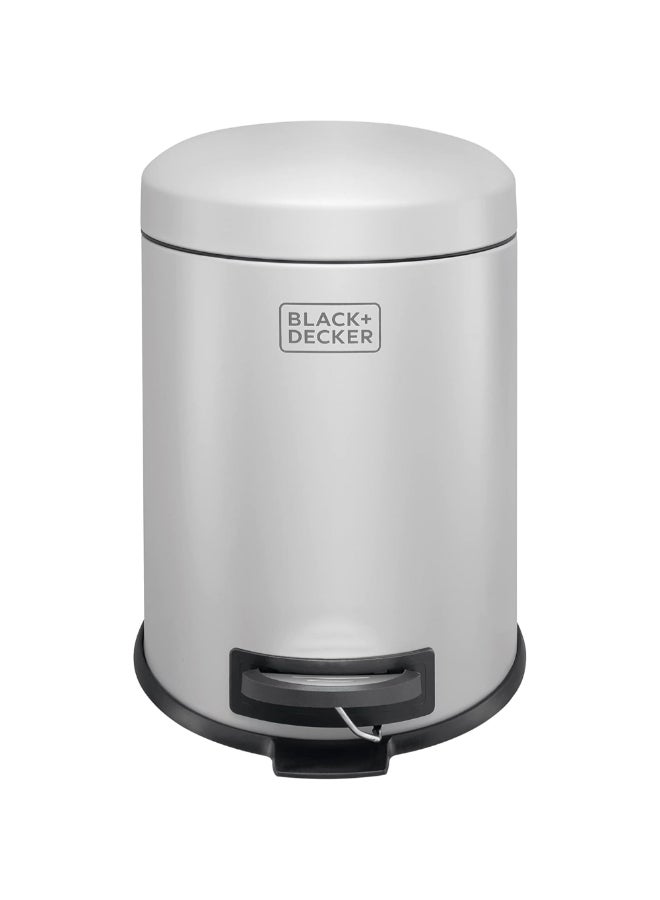 بلاك اند ديكر سلة نفايات وإعادة التدوير بدواسة وغطاء بشكل قبة وإغلاق ناعم رمادي وأسود 5 لتر 61336 - Image 1