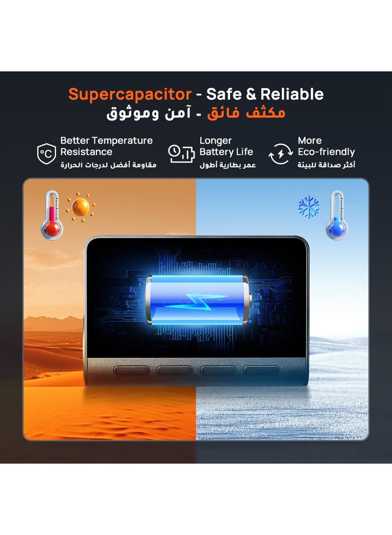 70mai A800SE 4K Dash Cam Front and Rear, HDR Night Vision, Supercapacitor, 64GB SD Card Included, F1.55 Aperture, GPS& ADAS, 3" IPS, Loop Recording, Emergency Pre-Record, Optional 24H Parking Mode - Image 4