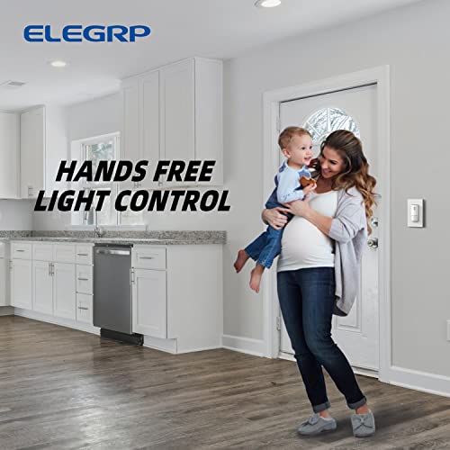 ELEGRP Single Pole Occupancy Motion Sensor Light Switch, PIR Infrared Motion Activated Switch, Need Grounding Wire, No Neutral Wire, for CFL/LED/Incandescent, with Plate, UL(2 Pack, Matte White) - Image 5