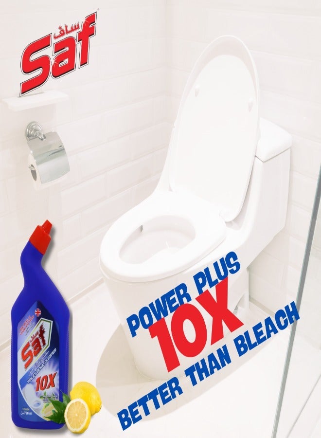 SAF Toilet Bowl Cleaner 750ml - Blue Lemon Flavor SW2 (Pack of 2) - Powerful Stain Removal & Fresh Citrus Scent  - Image 4