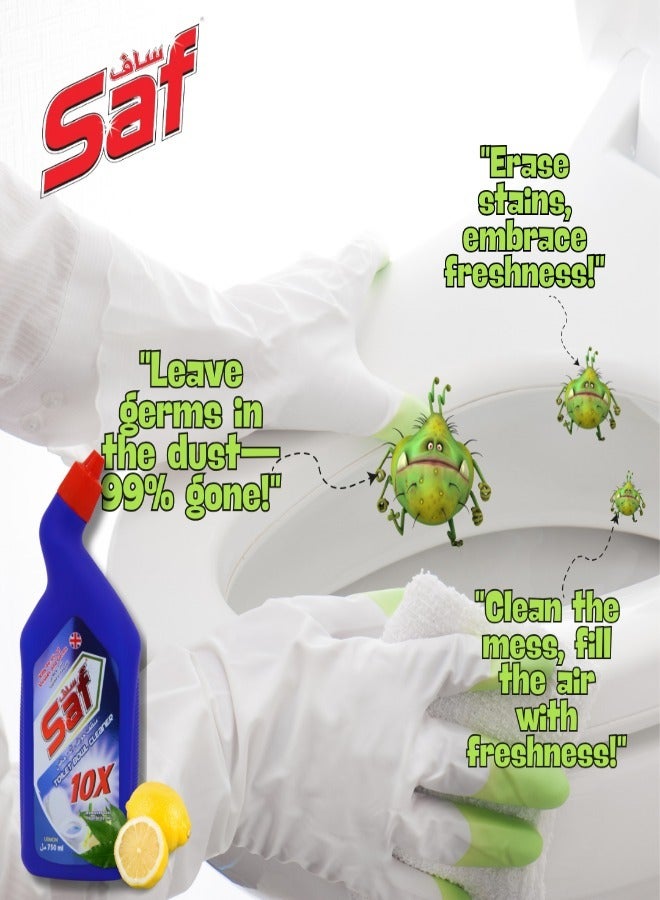 SAF Toilet Bowl Cleaner 750ml - Blue Lemon Flavor SW2 (Pack of 2) - Powerful Stain Removal & Fresh Citrus Scent  - Image 3