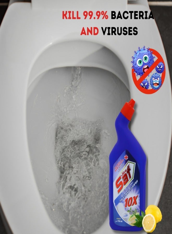 SAF Toilet Bowl Cleaner 750ml - Blue Lemon Flavor SW2 (Pack of 2) - Powerful Stain Removal & Fresh Citrus Scent  - Image 2