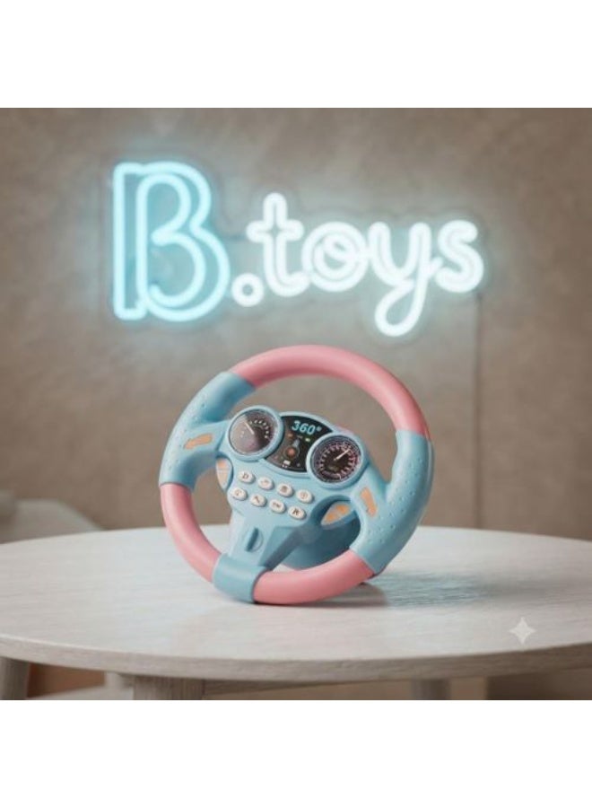 Interactive Kids Driving Simulation Steering Wheel Toy with Lights and Sounds, 360° Rotating