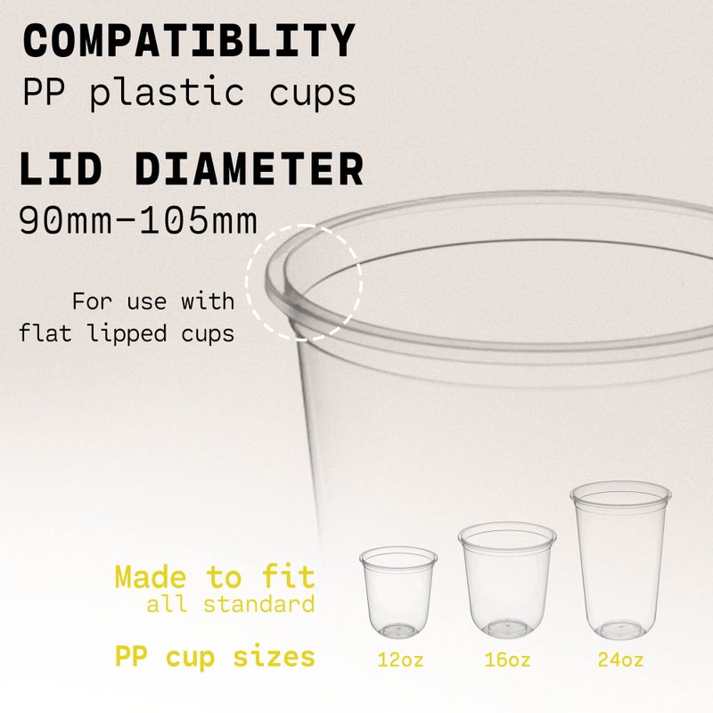 WYZworks Cup Sealer Film Clear, Seals 3275 cups per roll @ 90mm-105mm, Bubble Boba Milk Tea Lid Sealing Film for PP Plastic Cups - Image 4