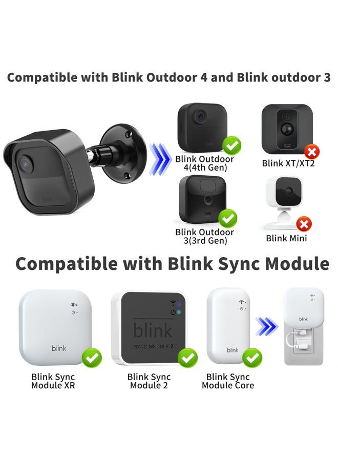 Pefecon Blink Outdoor 4 (4Th Gen) Camera Mount, Weatherproof Protective Housing And 360° Adjustable Mount With Sync Module 2 For Security System (Black, 1 Pack) - Image 2