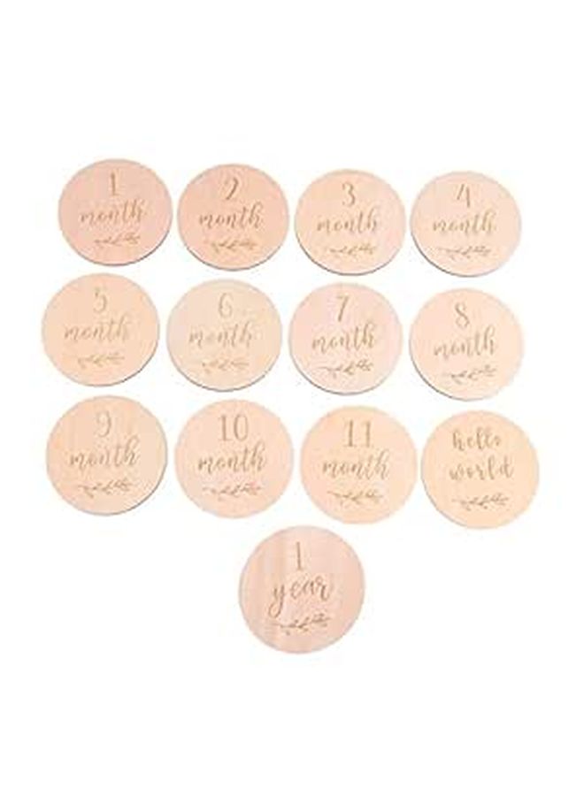 13 Pcs Natural Cards Newborn Monthly Photo Props For Baby Growth Record Safe Material - Image 1